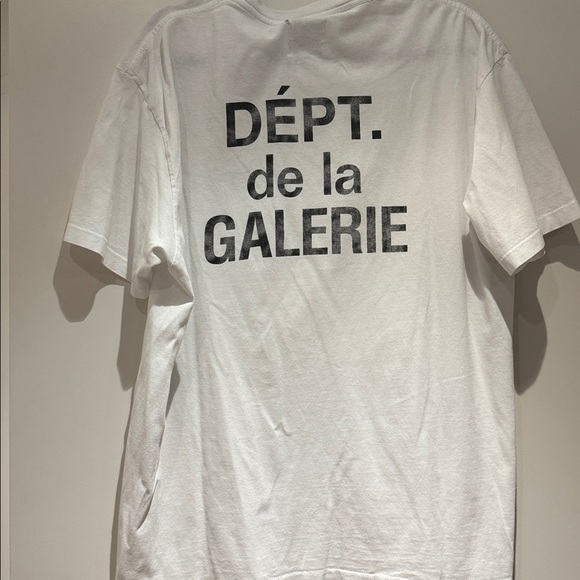 Gallery Dept White Tee with Black Logo - Picture 3 of 4